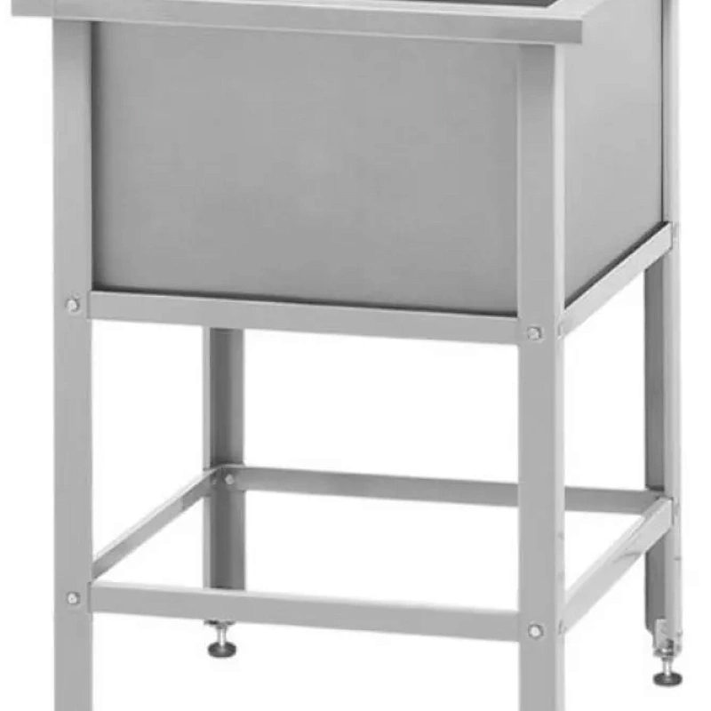 Ванна моечная из нержавеющей стали 600х600 с бортом и отверстием