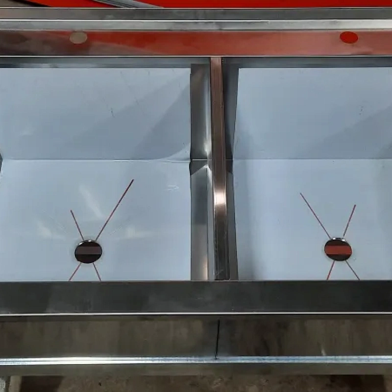 Ванна моечная из нержавеющей стали 880х500 с бортом и отверстием под смеситель